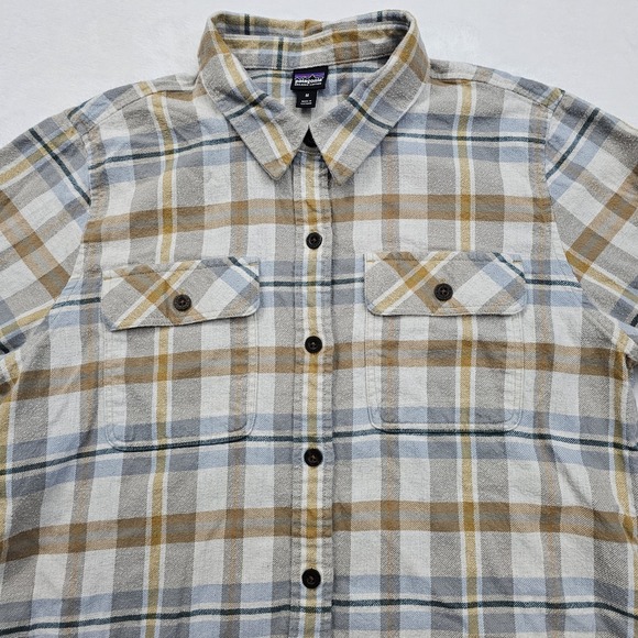 Patagonia Womens Medium Cotton Midweight Fjord Flannel Shirt Plaid Button Up - Picture 8 of 8